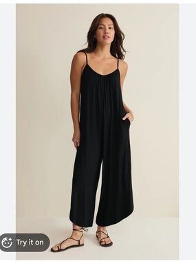 Z Supply Black Scoop Neck Tank Romper